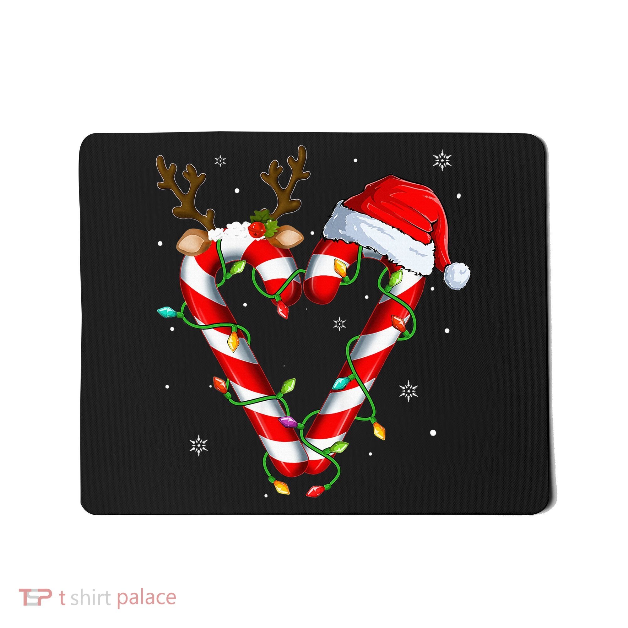 Candy Cane Crew Santa Christmas Lights Xmas Mousepad