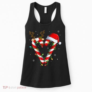 Candy Cane Crew Santa Christmas Lights Xmas Women's Tank Top