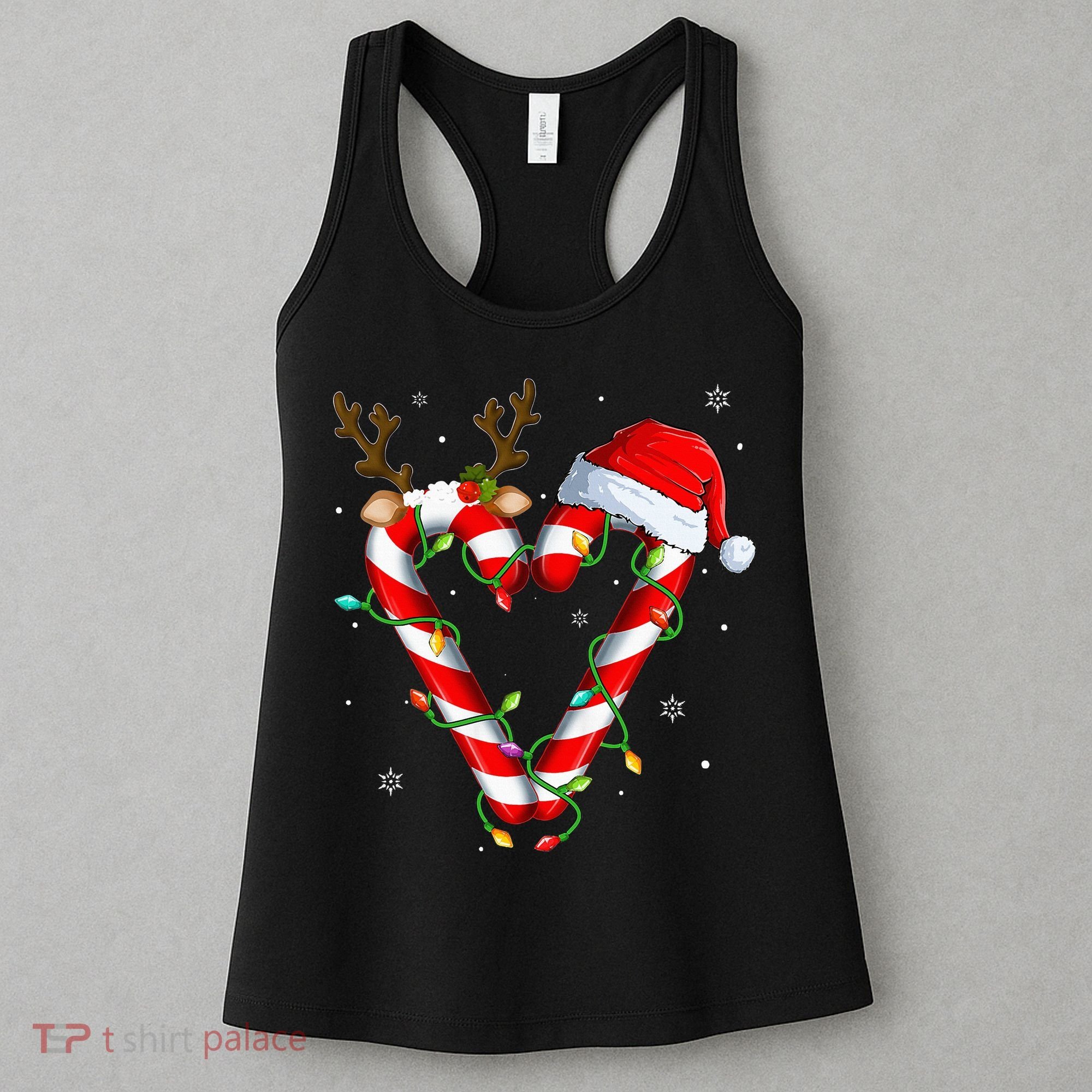 Candy Cane Crew Santa Christmas Lights Xmas Women's Tank Top