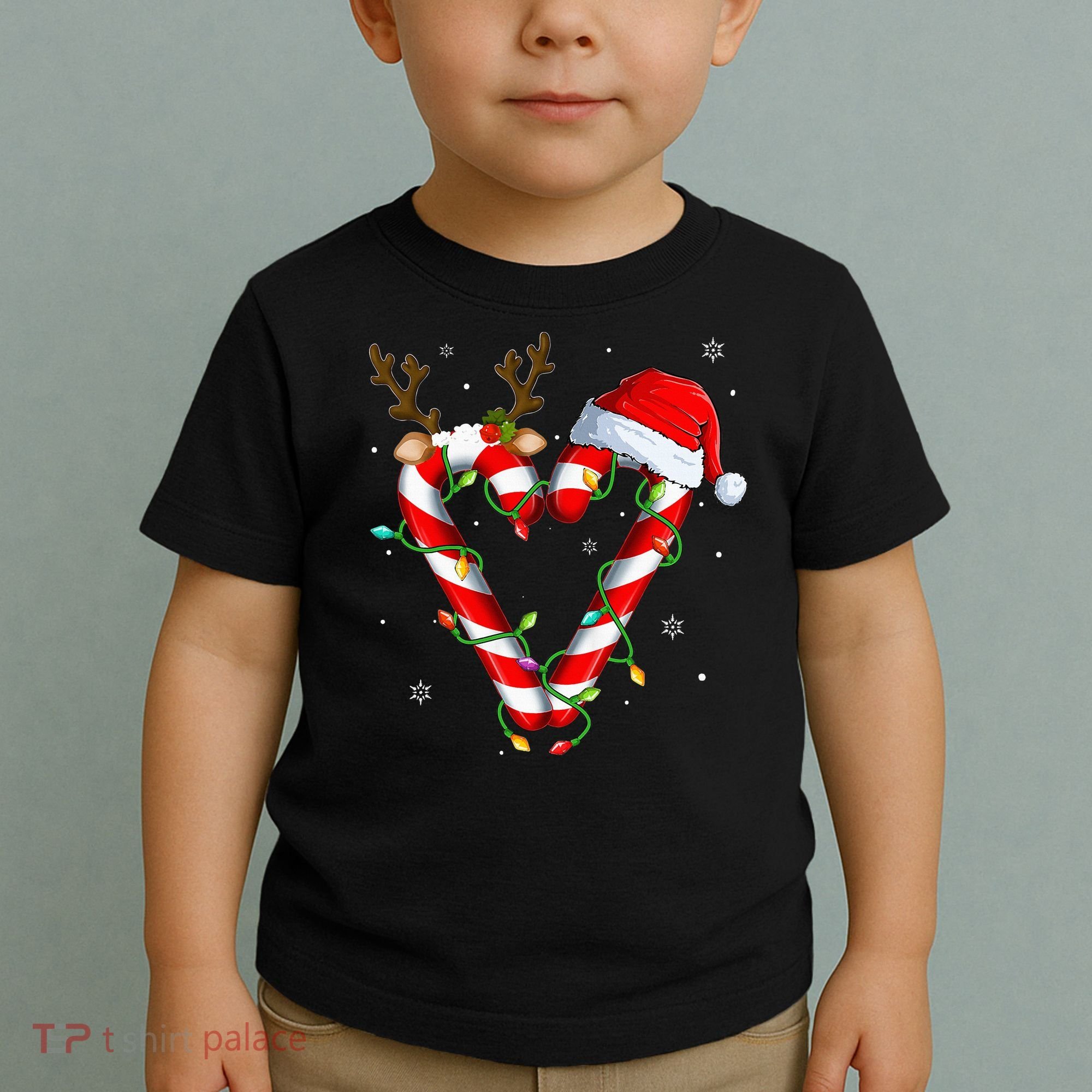 Candy Cane Crew Santa Christmas Lights Xmas Toddler T-Shirt