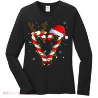 Candy Cane Crew Santa Christmas Lights Xmas Women's Long Sleeve Shirt thumb 0