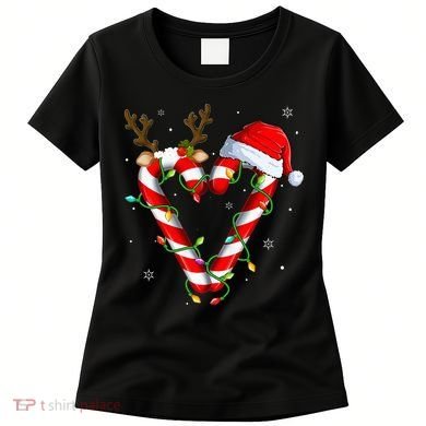 Candy Cane Crew Santa Christmas Lights Xmas Women's T-Shirt