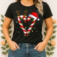 Candy Cane Crew Santa Christmas Lights Xmas Women's T-Shirt thumb 2