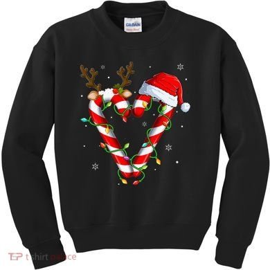 Candy Cane Crew Santa Christmas Lights Xmas Kids Sweatshirt