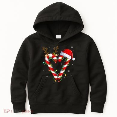 Candy Cane Crew Santa Christmas Lights Xmas Kids Hoodie