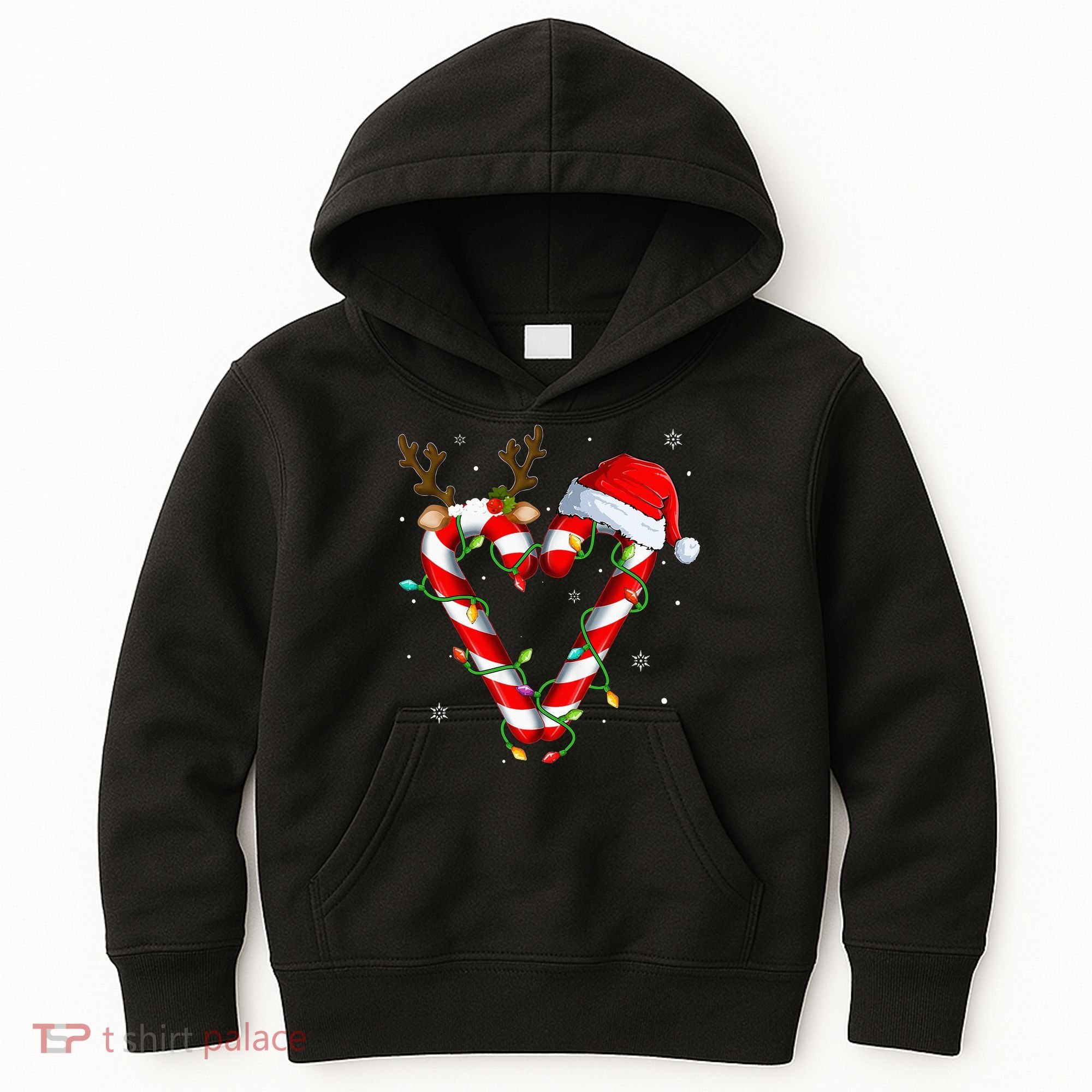 Candy Cane Crew Santa Christmas Lights Xmas Kids Hoodie