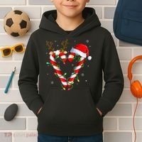 Candy Cane Crew Santa Christmas Lights Xmas Kids Hoodie thumb 2