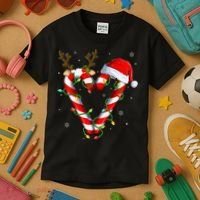 Candy Cane Crew Santa Christmas Lights Xmas Kids T-Shirt thumb 3