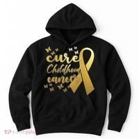 Cure Childhood Cancer Butterflies Ribbon Hoodie thumb 0