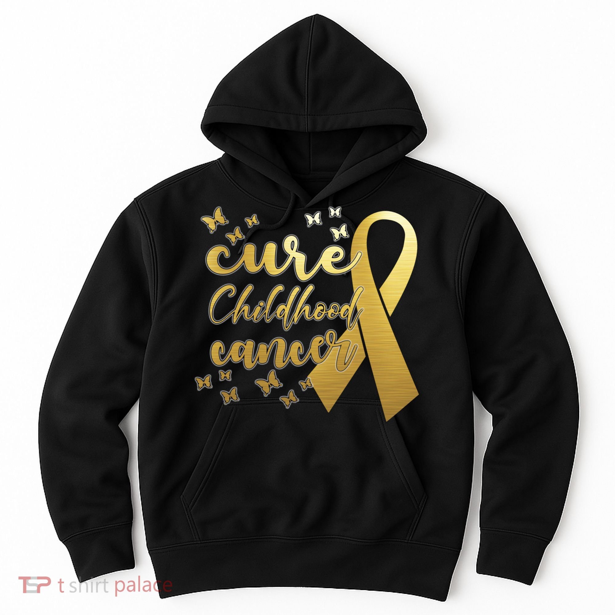 Cure Childhood Cancer Butterflies Ribbon Hoodie