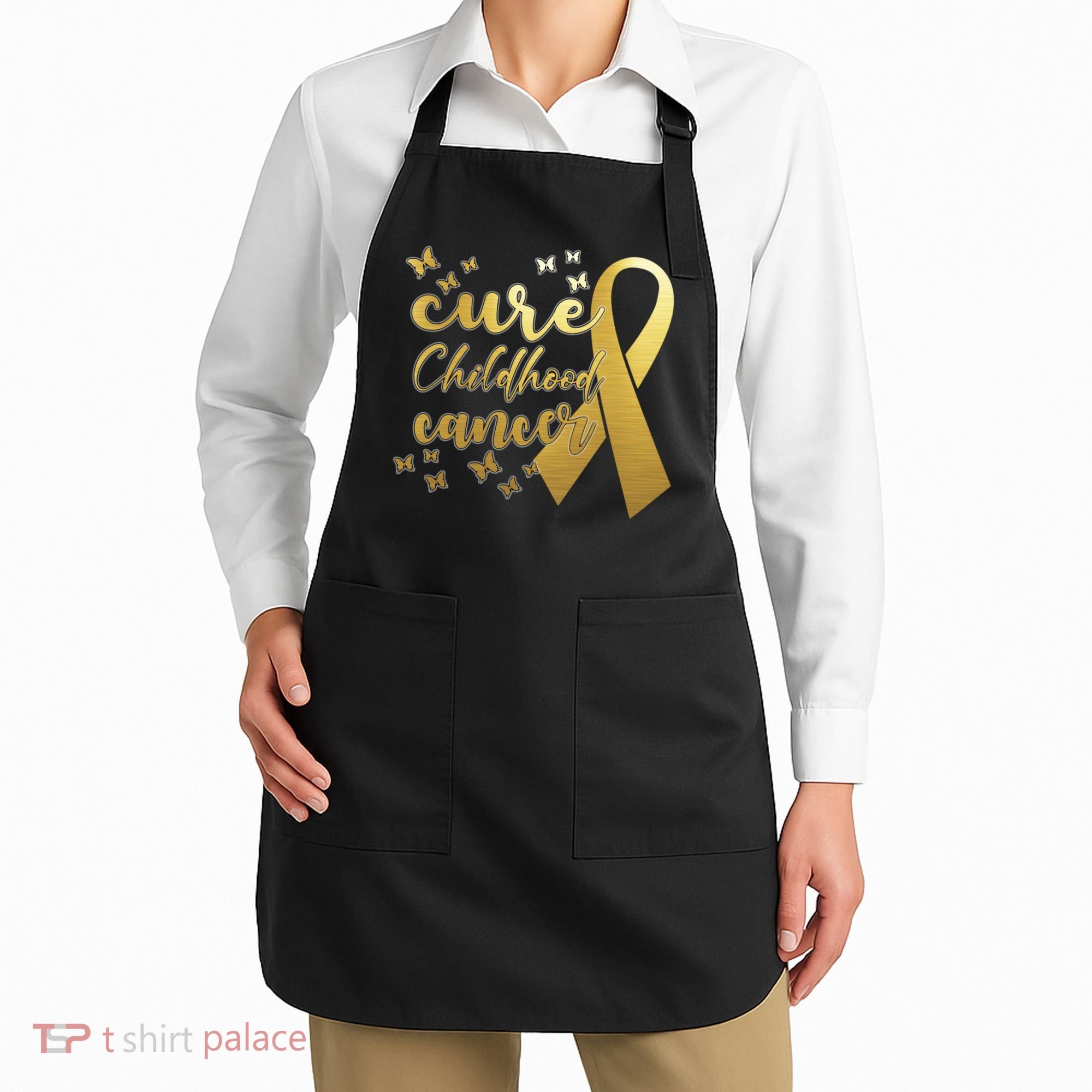 Cure Childhood Cancer Butterflies Ribbon Apron