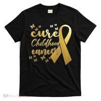 Cure Childhood Cancer Butterflies Ribbon T-Shirt thumb 0