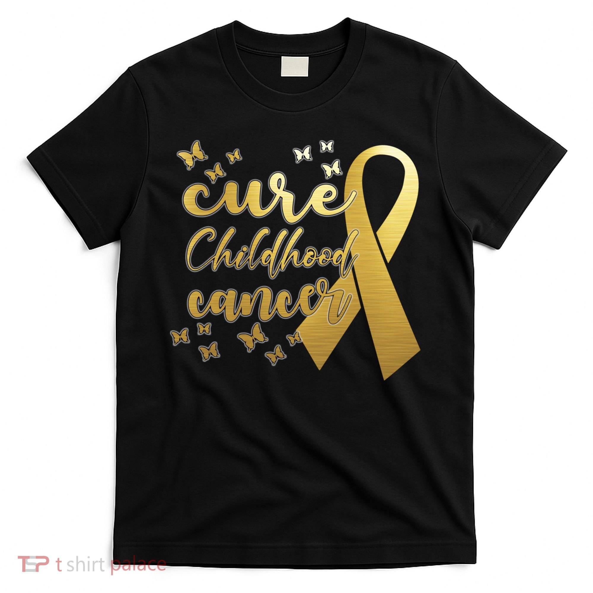 Cure Childhood Cancer Butterflies Ribbon T-Shirt
