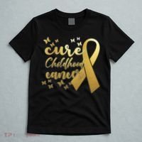 Cure Childhood Cancer Butterflies Ribbon T-Shirt thumb 5