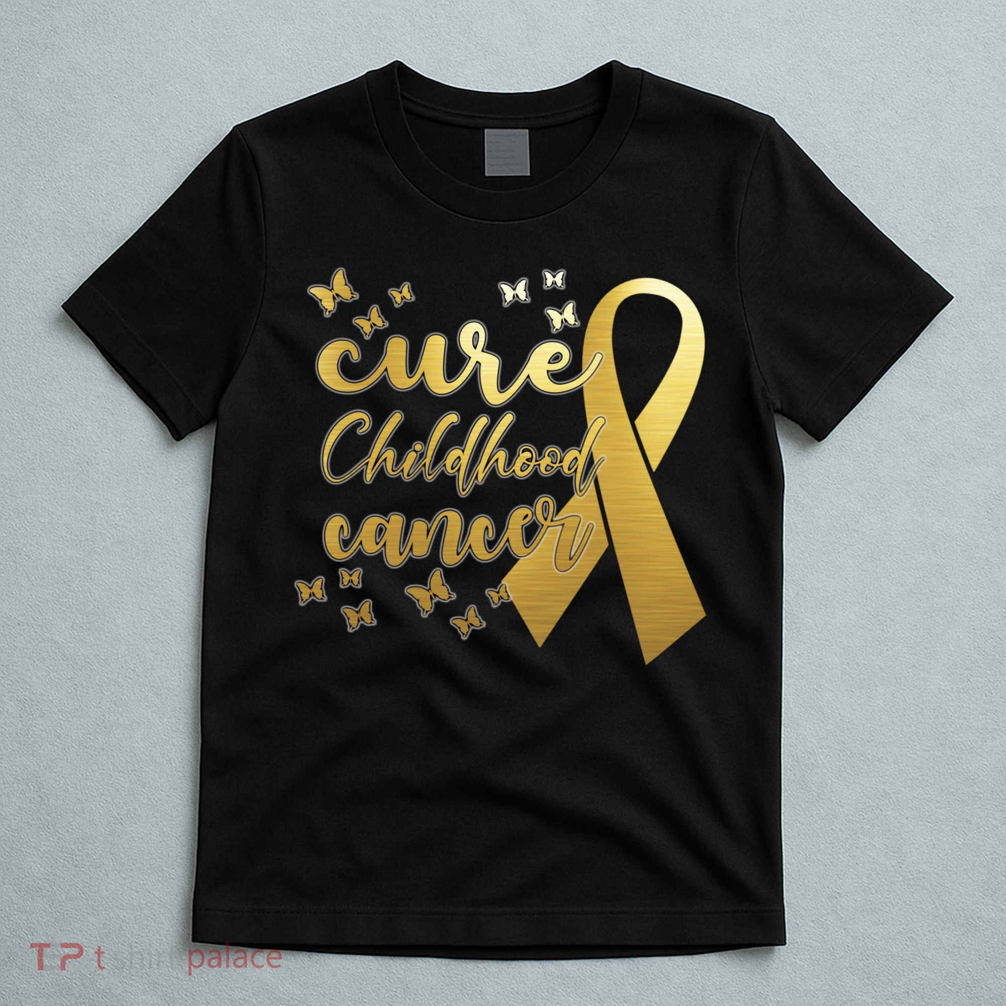 Cure Childhood Cancer Butterflies Ribbon T-Shirt