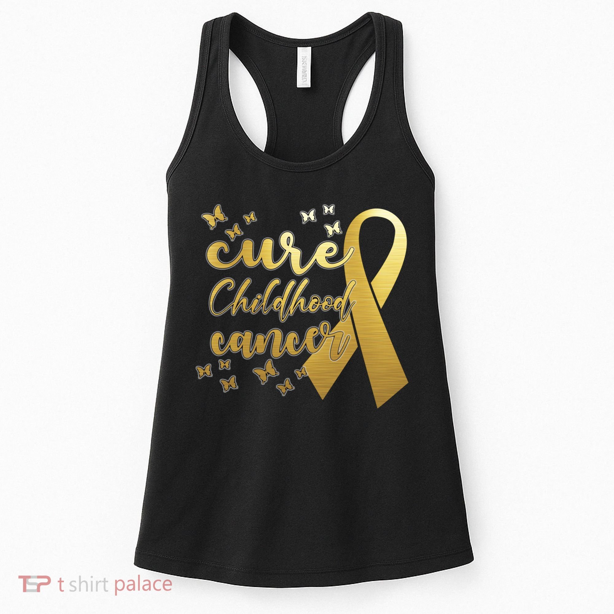 Cure Childhood Cancer Butterflies Ribbon Women's Tank Top