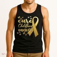 Cure Childhood Cancer Butterflies Ribbon Tank Top thumb 3