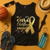Cure Childhood Cancer Butterflies Ribbon Tank Top thumb 4