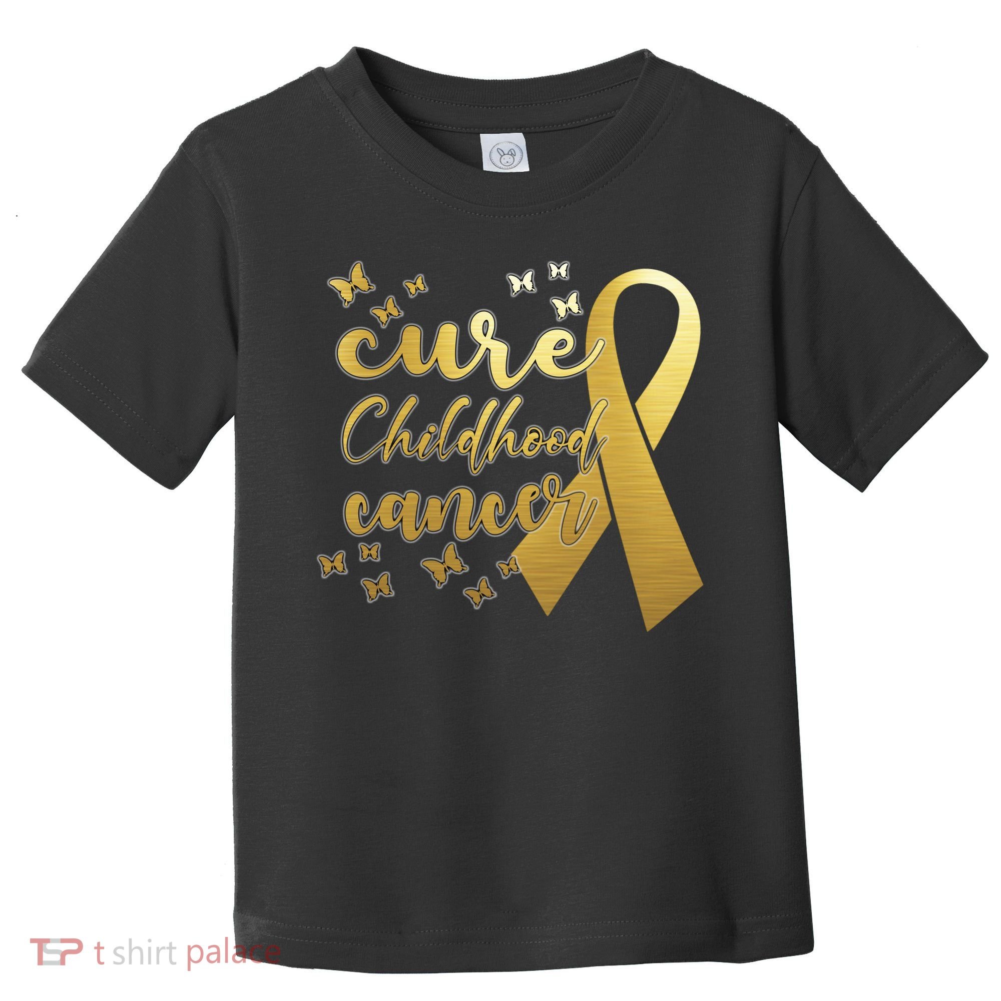 Cure Childhood Cancer Butterflies Ribbon Toddler T-Shirt