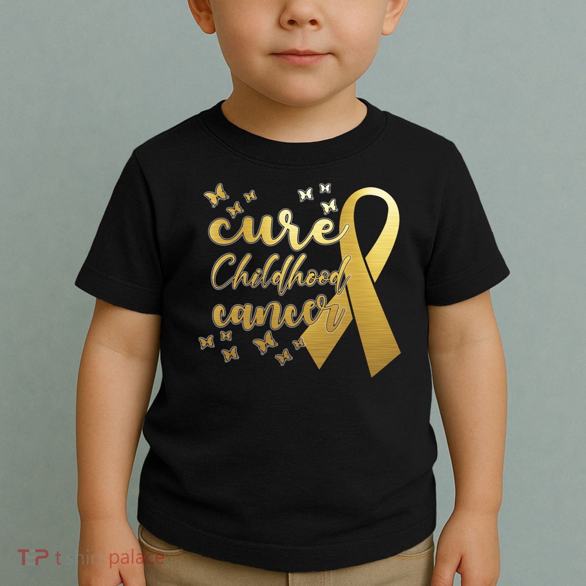 Cure Childhood Cancer Butterflies Ribbon Toddler T-Shirt