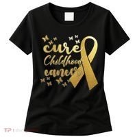 Cure Childhood Cancer Butterflies Ribbon Women's T-Shirt thumb 0