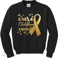 Cure Childhood Cancer Butterflies Ribbon Kids Sweatshirt thumb 0