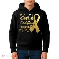 Cure Childhood Cancer Butterflies Ribbon Kids Hoodie thumb 4