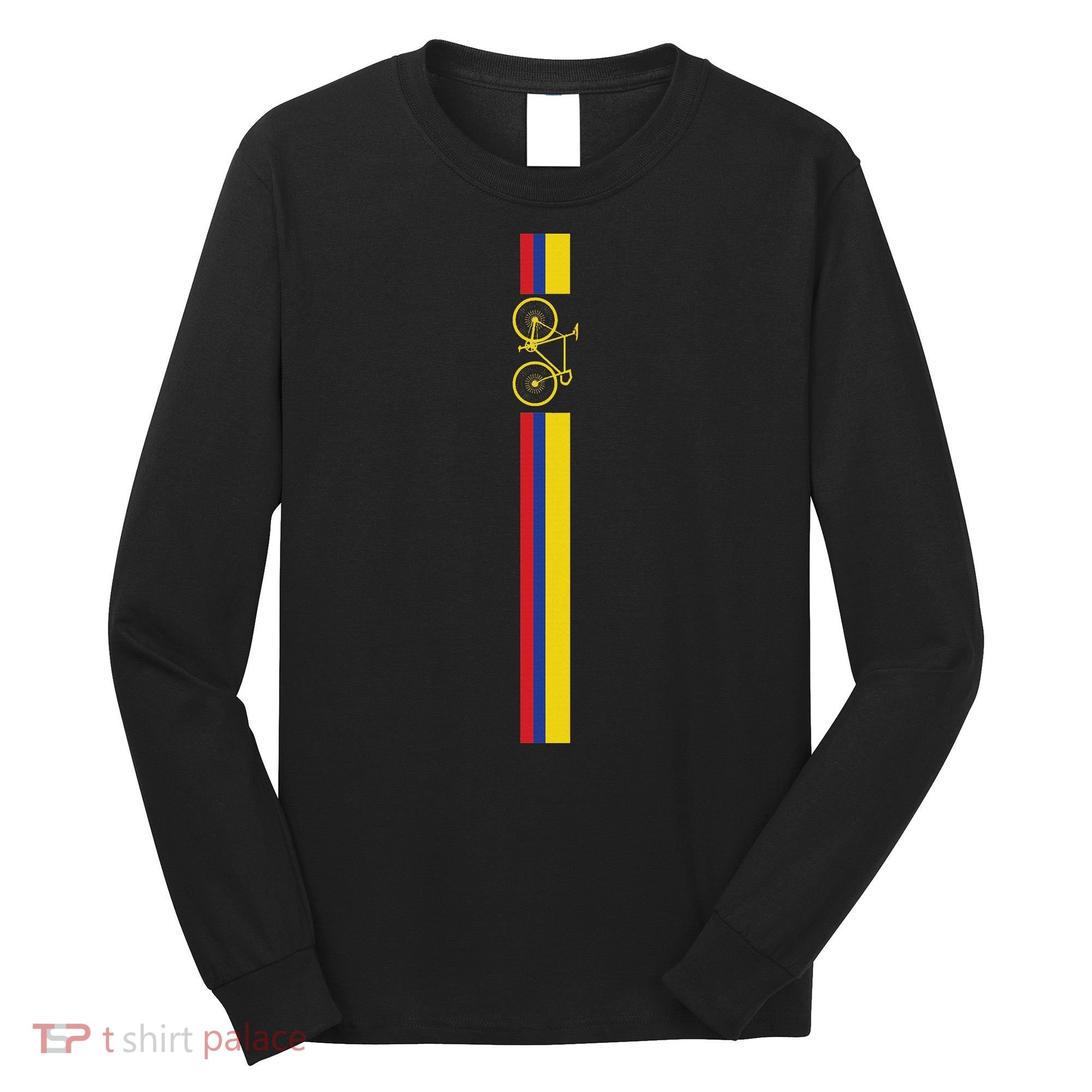 Colombian Cycling Colombia Flag Cyclist Bicycle Gift Long Sleeve Shirt