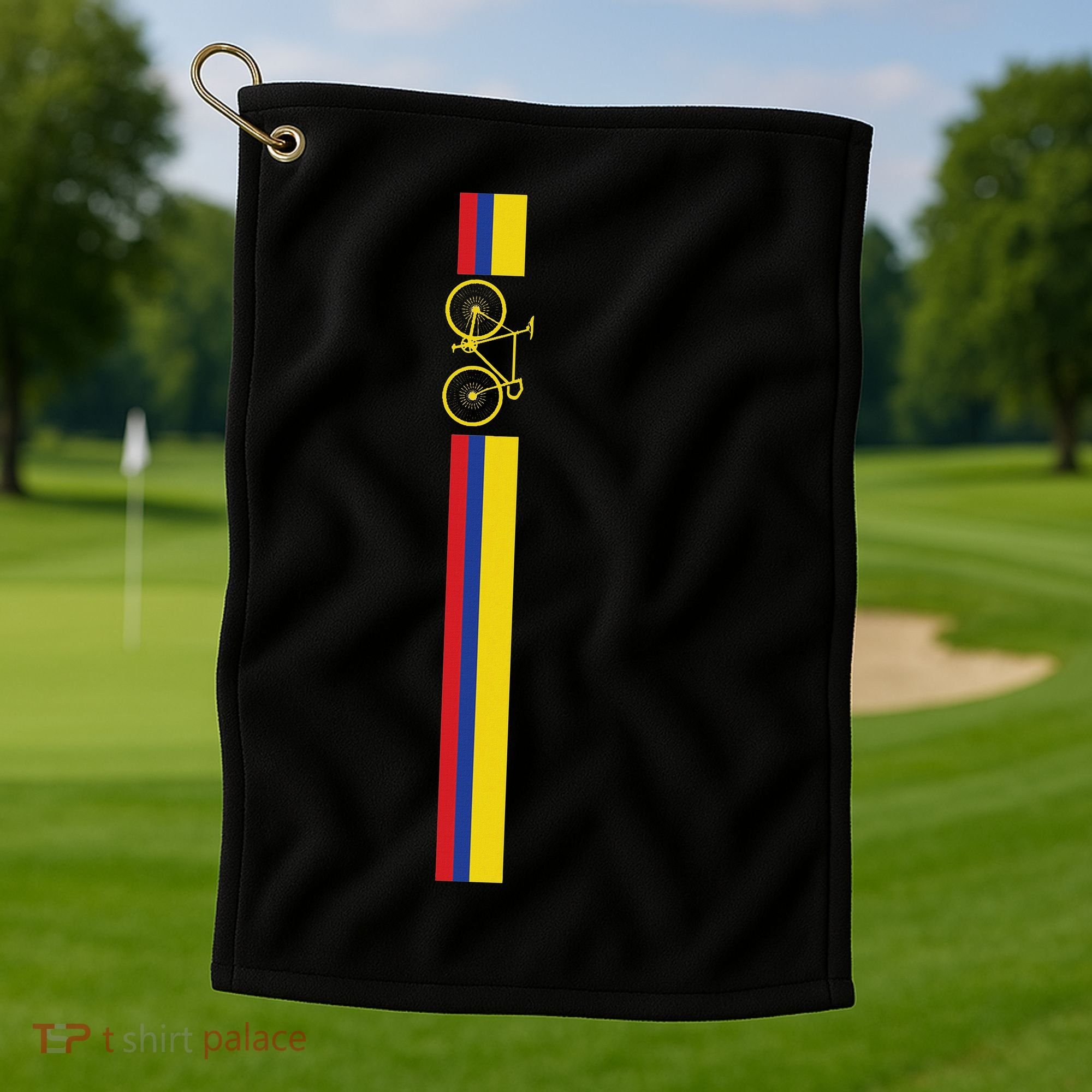 Colombian Cycling Colombia Flag Cyclist Bicycle Gift Golf Towel