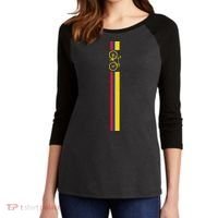 Colombian Cycling Colombia Flag Cyclist Bicycle Gift Women's Tri-Blend 3/4-Sleeve Raglan Shirt thumb 2
