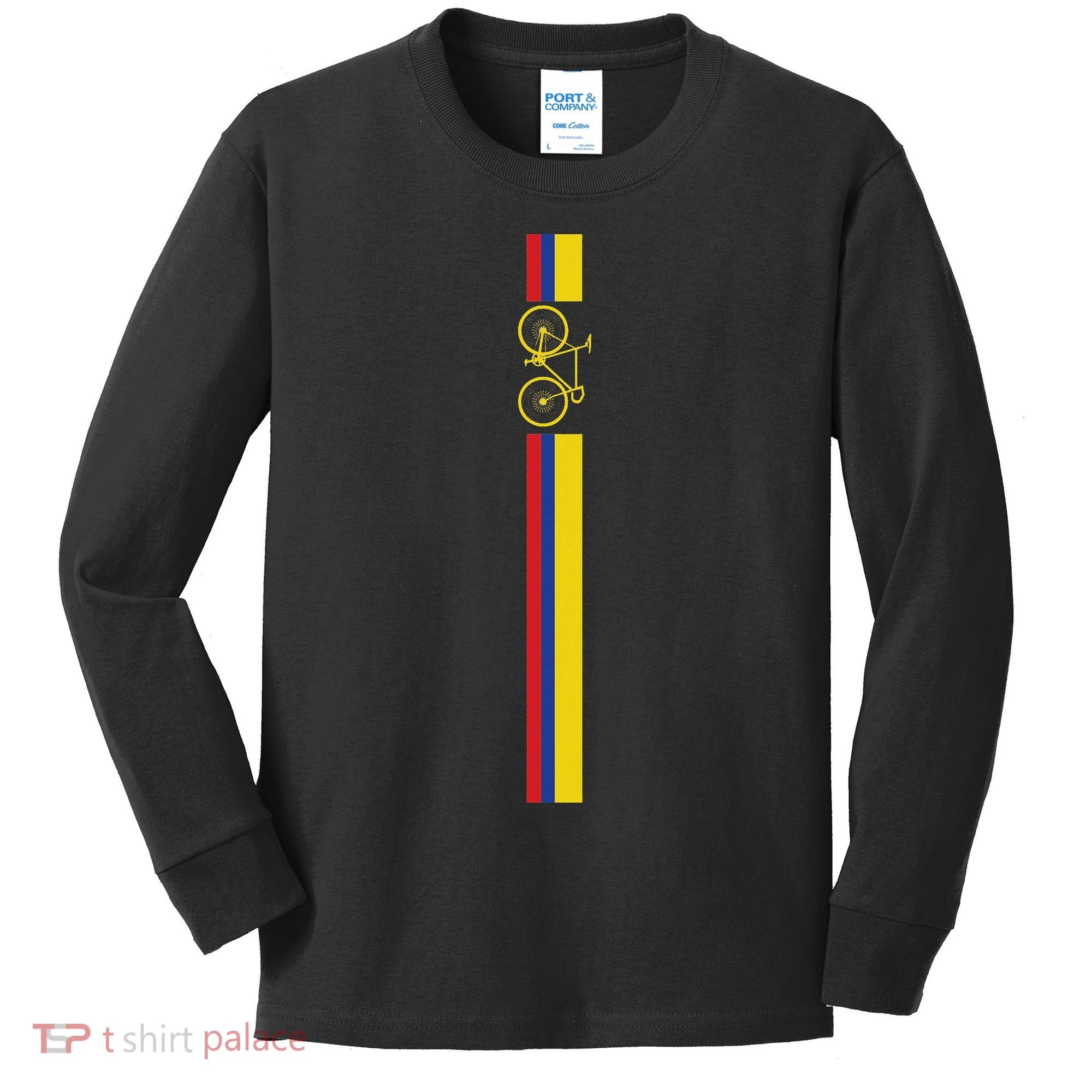 Colombian Cycling Colombia Flag Cyclist Bicycle Gift Kids Long Sleeve Shirt