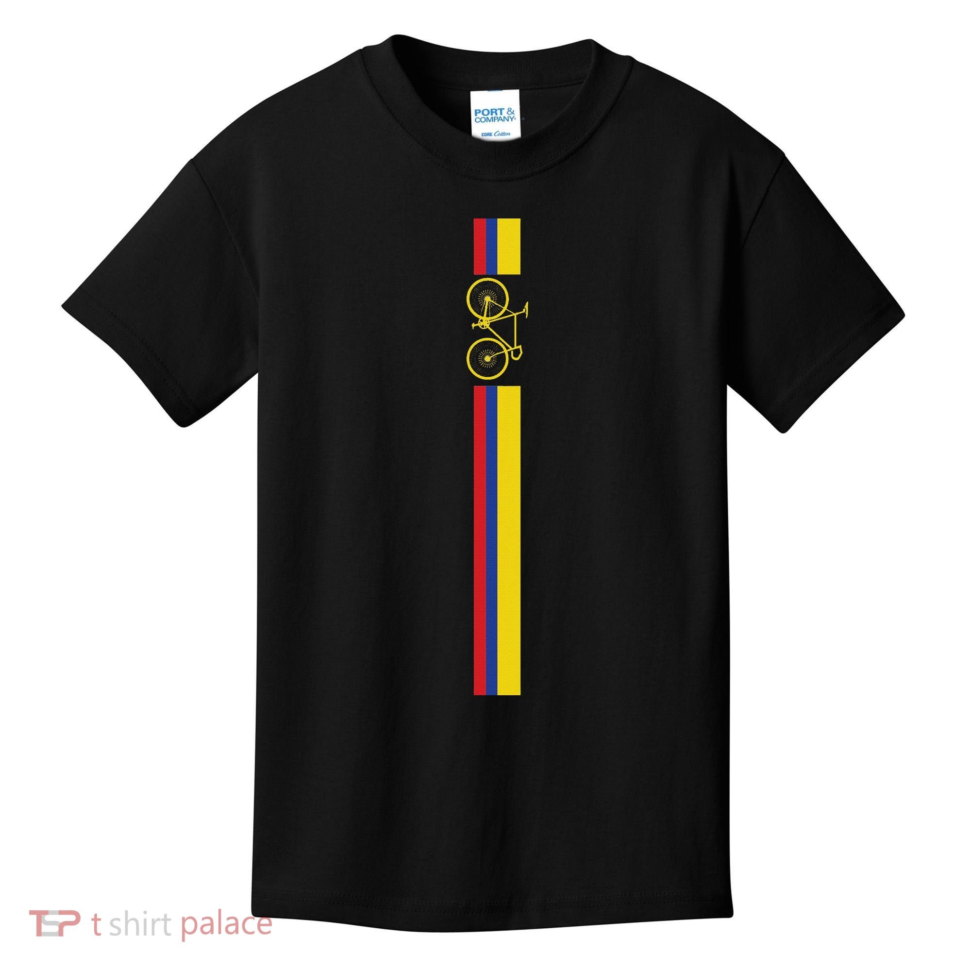 Colombian Cycling Colombia Flag Cyclist Bicycle Gift Kids T-Shirt