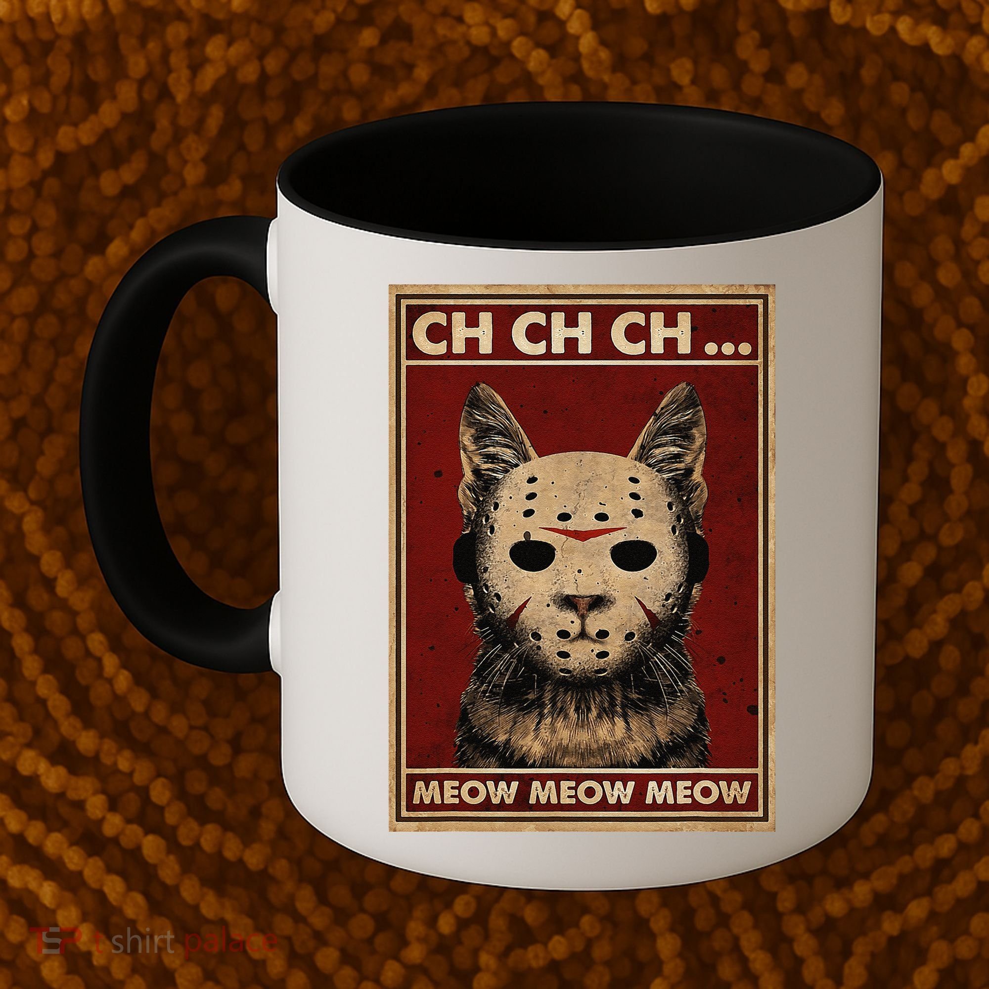 Ch Ch Ch Meow Meow Scary Halloween Cat Horror Slasher Movie Coffee Mug