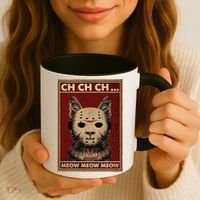 Ch Ch Ch Meow Meow Scary Halloween Cat Horror Slasher Movie Coffee Mug thumb 3