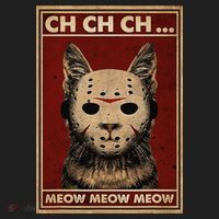 Ch Ch Ch Meow Meow Scary Halloween Cat Horror Slasher Movie Beanie thumb 2