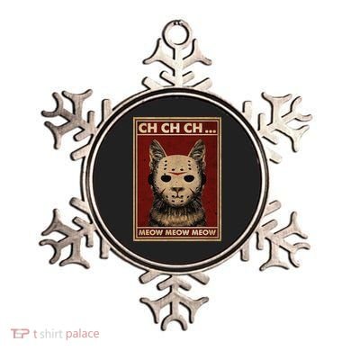 Ch Ch Ch Meow Meow Scary Halloween Cat Horror Slasher Movie Ornament