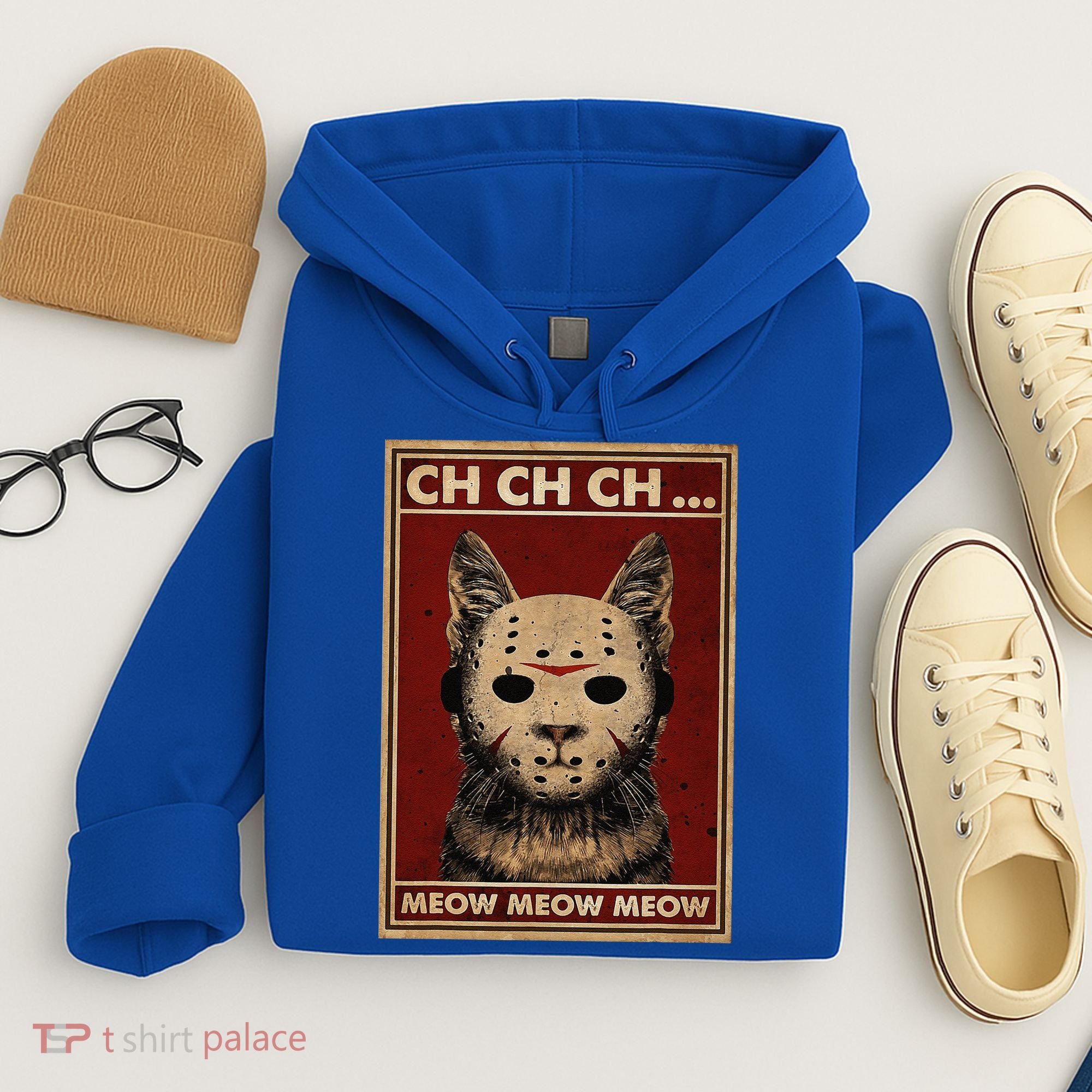 Ch Ch Ch Meow Meow Scary Halloween Cat Horror Slasher Movie Hoodie
