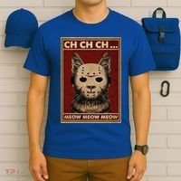 Ch Ch Ch Meow Meow Scary Halloween Cat Horror Slasher Movie T-Shirt thumb 6