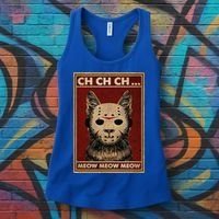 Ch Ch Ch Meow Meow Scary Halloween Cat Horror Slasher Movie Women's Tank Top thumb 3