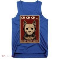 Ch Ch Ch Meow Meow Scary Halloween Cat Horror Slasher Movie Tank Top thumb 0