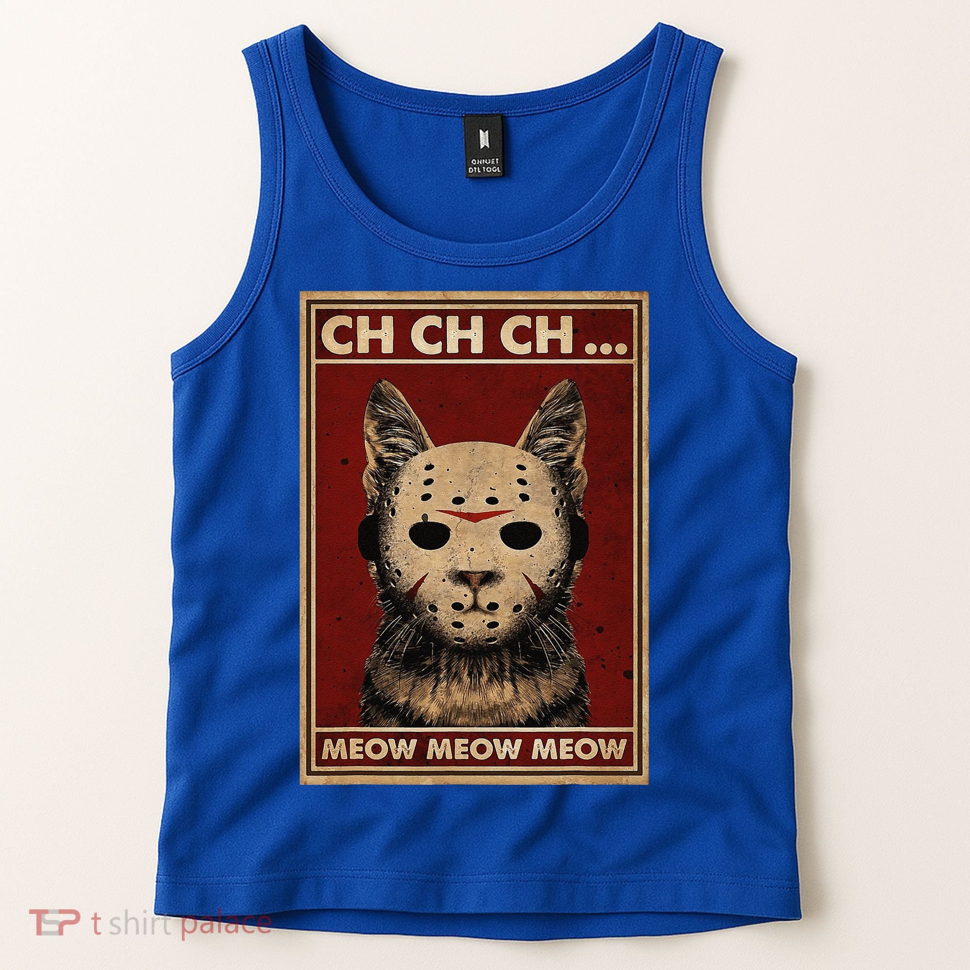 Ch Ch Ch Meow Meow Scary Halloween Cat Horror Slasher Movie Tank Top