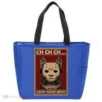 Ch Ch Ch Meow Meow Scary Halloween Cat Horror Slasher Movie Tote Bag thumb 0