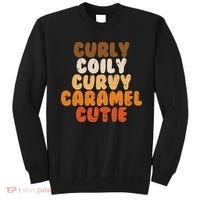 Curly Curvy Caramel Cutie Melanin Goddess Black Pride Gift Sweatshirt thumb 0