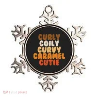 Curly Curvy Caramel Cutie Melanin Goddess Black Pride Gift Ornament thumb 0