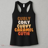 Curly Curvy Caramel Cutie Melanin Goddess Black Pride Gift Women's Tank Top thumb 3