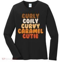 Curly Curvy Caramel Cutie Melanin Goddess Black Pride Gift Women's Long Sleeve Shirt thumb 0