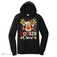 Christmas Cousin Crew Reindeer Santa Hat Lights Teens Women's Hoodie thumb 0