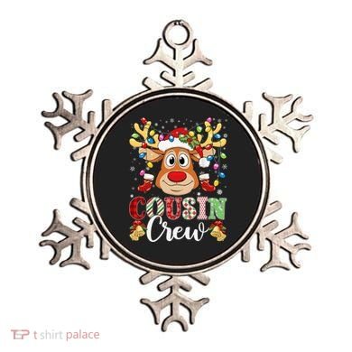 Christmas Cousin Crew Reindeer Santa Hat Lights Teens Ornament