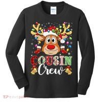 Christmas Cousin Crew Reindeer Santa Hat Lights Teens Kids Long Sleeve Shirt thumb 0