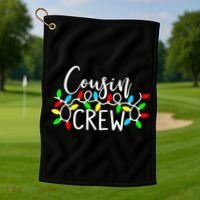 Christmas Cousin Crew Christmas Light Xmas Matching Family Cute Gift Golf Towel thumb 1
